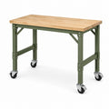Établi mobile 120 x 60 x 90 cm en bois et acier vert réglable