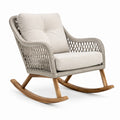 Fauteuil à bascule 98 x 72 x 90 cm en bois et corde beige style naturel