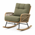 Fauteuil à bascule 95 x 75 x 100 cm en bois vert avec cordage style naturel